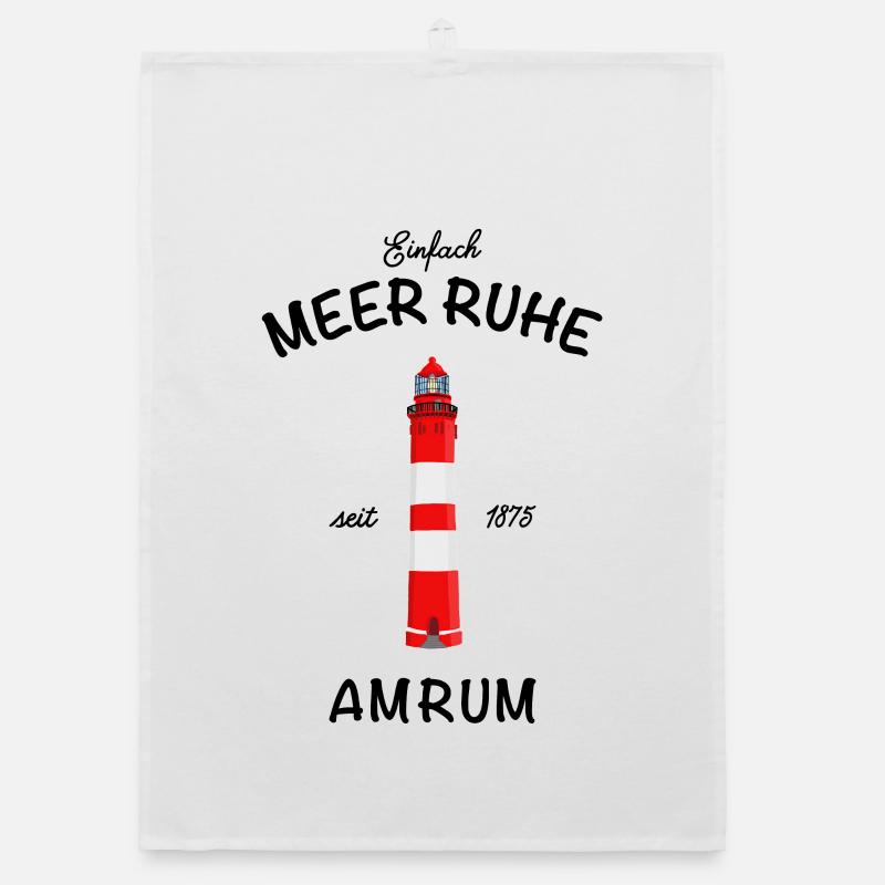Leuchtturm auf Amrum, Einfach Meer Ruhe, Nordsee - Organic Geschirrtuch - Weiß