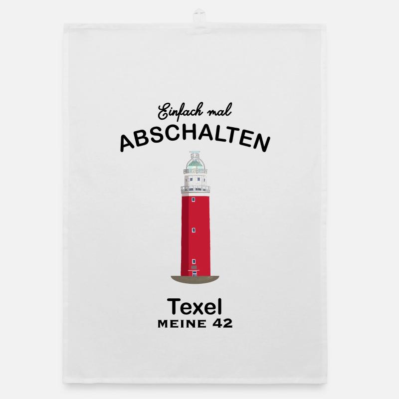 TexeL, Leuchtturm Eierland - Organic Geschirrtuch - Weiß