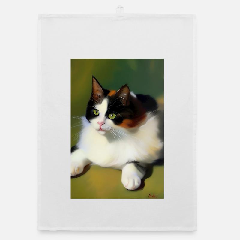 Cat Image Organic dish towel