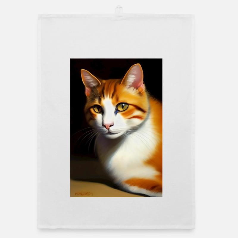 Cat Image Organic dish towel