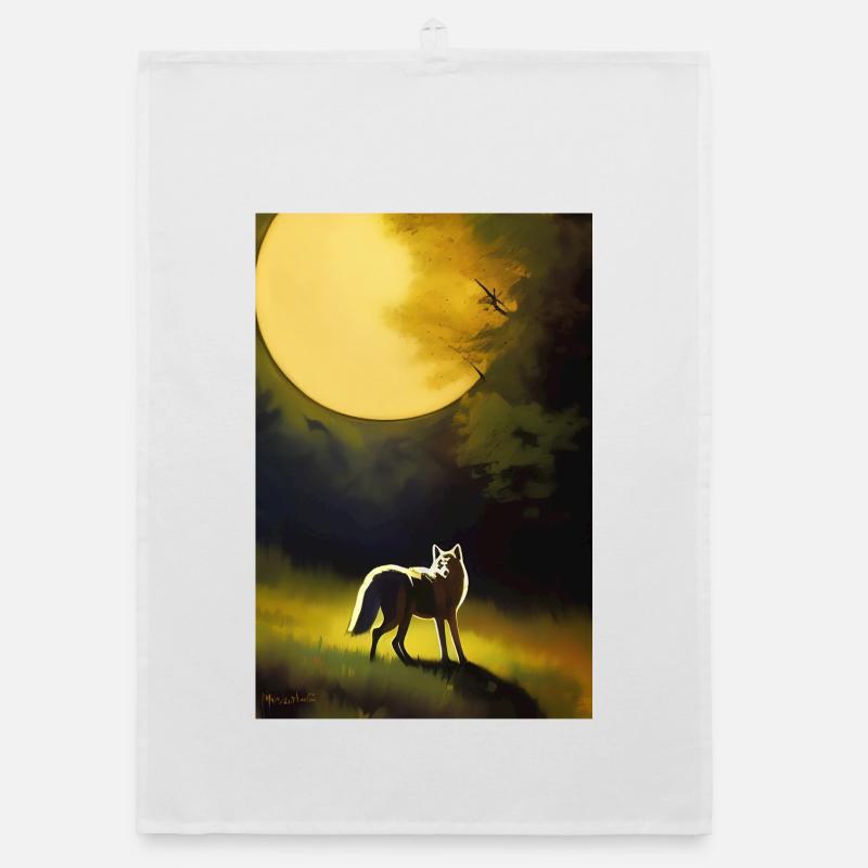 Wolf and Moon Organic dish towel