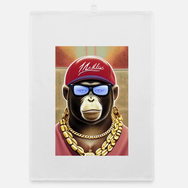 Singe cool avec des lunettes de soleil Torchon bio