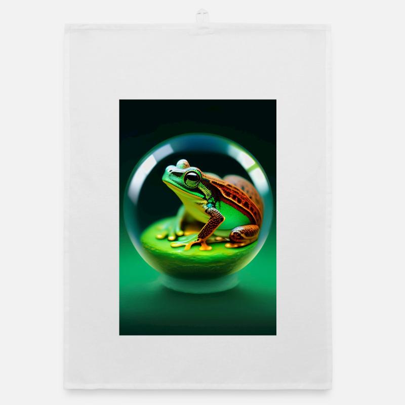 Frog in a ball Organic dish towel