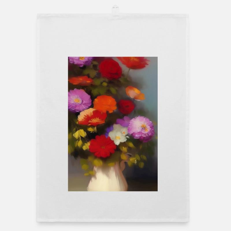 Fleurs et papillon Torchon bio