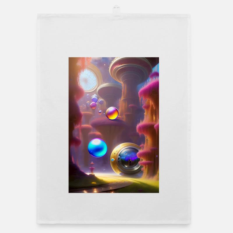 Colorful soap bubbles Organic dish towel