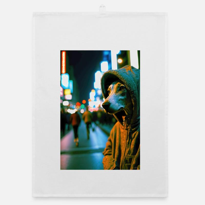 Cyrano dans la rue 01 - Torchon bio - blanc