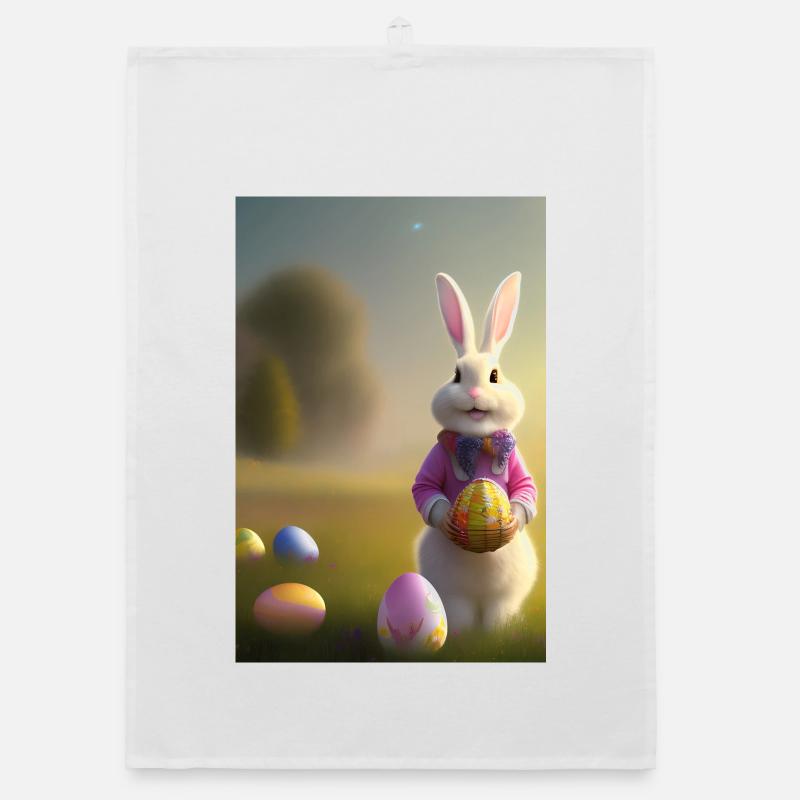 Osterhase mit Oster Eier Organic Geschirrtuch
