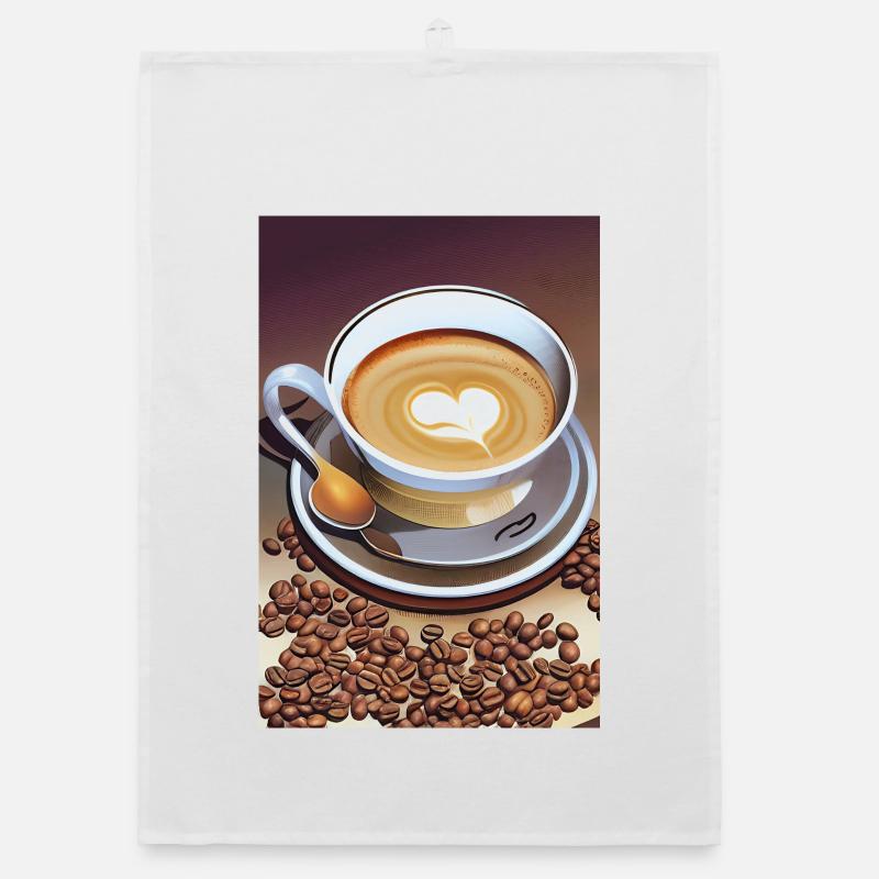 Coffee, coffee beans Organic dish towel