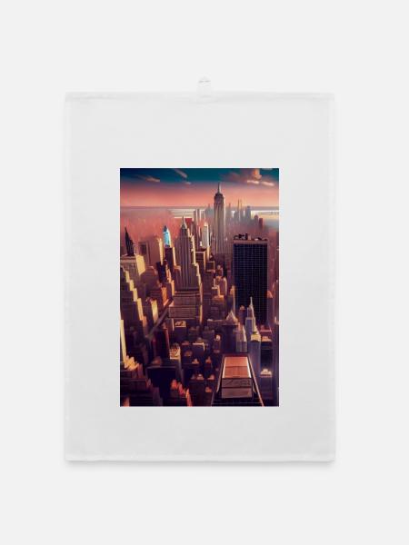 New York City Skyline - Organic dish towel - white - Front