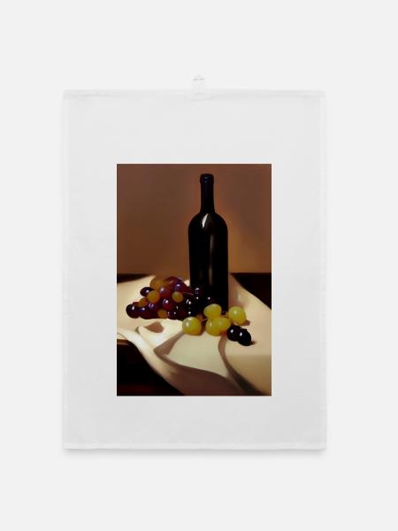 Wine drinkers - Organic dish towel - white - Front
