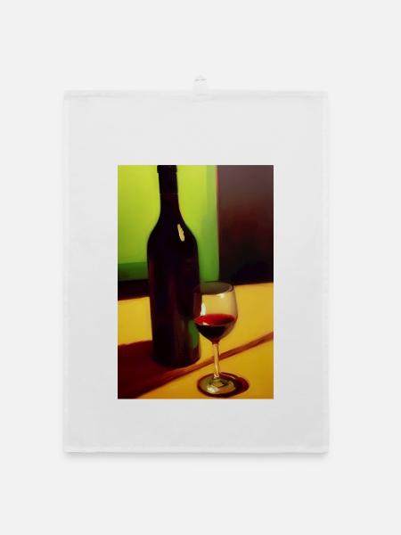 Wine drinkers - Organic dish towel - white - Front