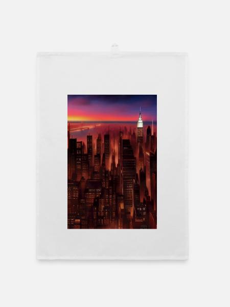 New York City Skyline - Organic dish towel - white - Front