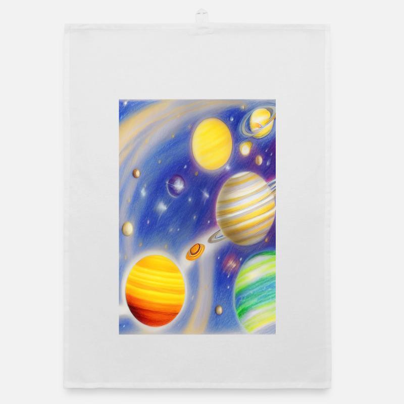 Space and planets Organic dish towel