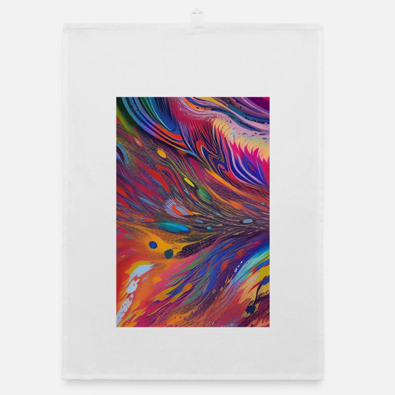 Abstrakte Kunst - Organic Geschirrtuch - Weiß