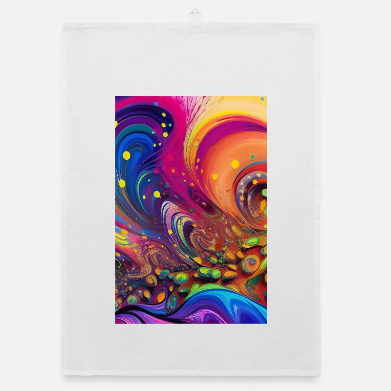 Abstrakte Kunst - Organic Geschirrtuch - Weiß