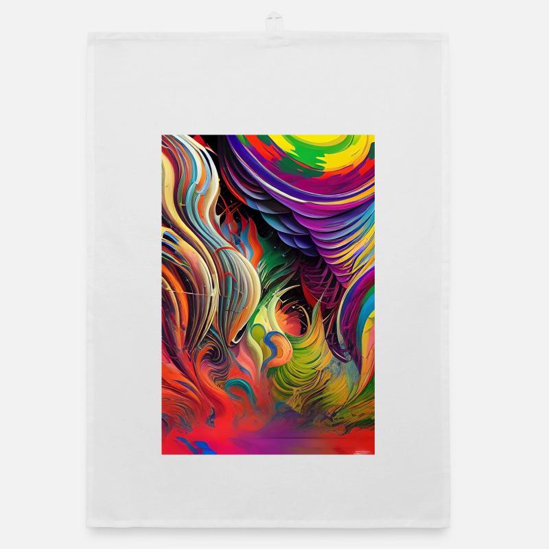 Abstrakte Kunst - Organic Geschirrtuch - Weiß