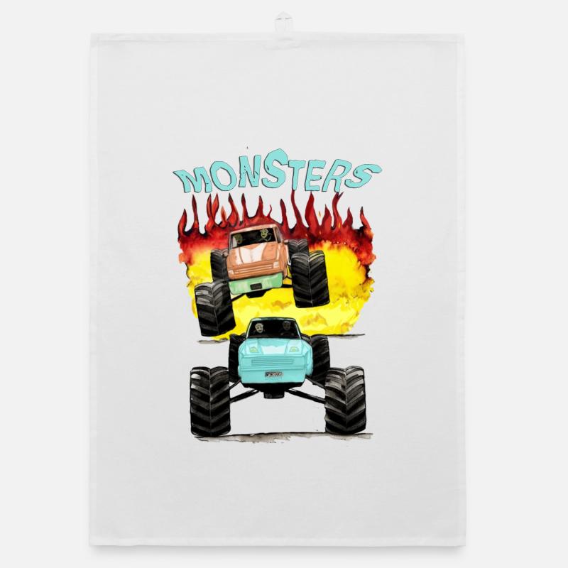 Monstertrucks-Offroad Organic Geschirrtuch