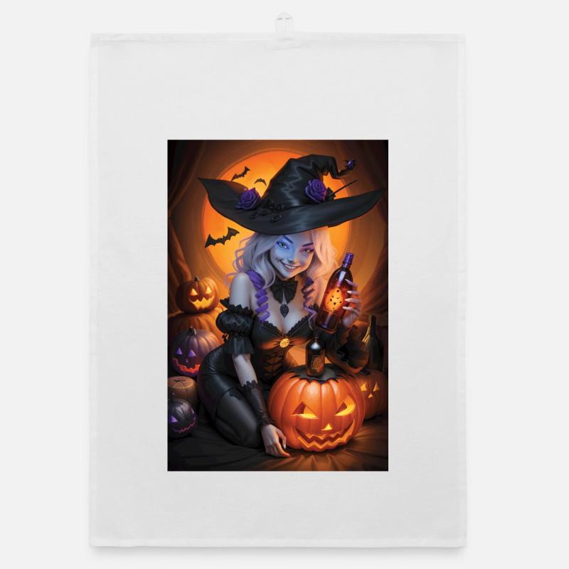 Sexy Witch Poster Organic dish towel