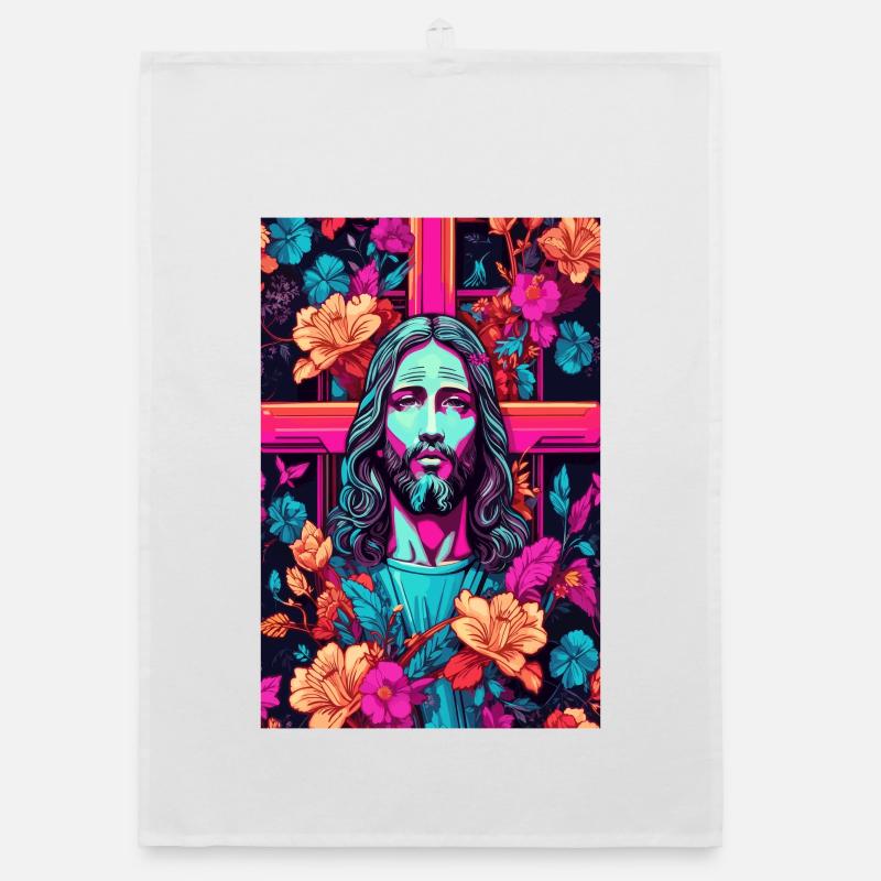 Jesus Christus - Organic Geschirrtuch - Weiß