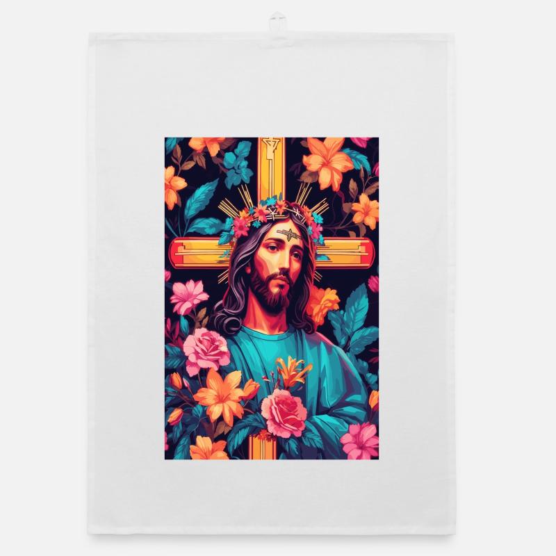 Jesus Christus - Organic Geschirrtuch - Weiß