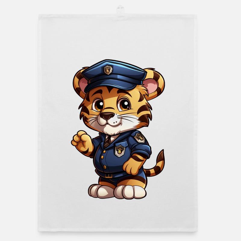 Tiger Policeman Organic dish towel