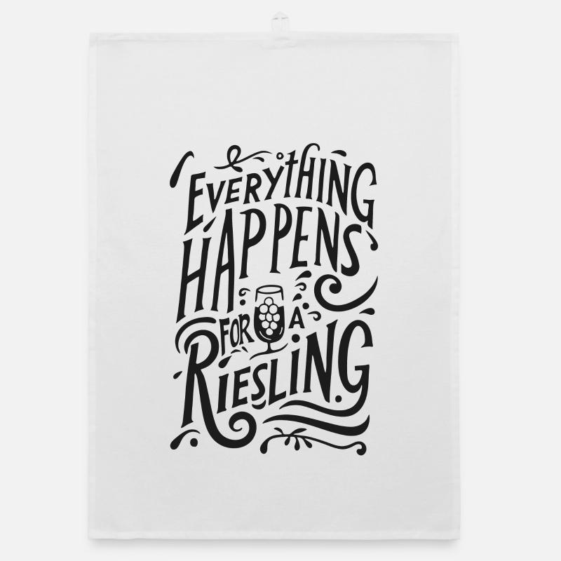 everything happens for a riesling! Organic Geschirrtuch