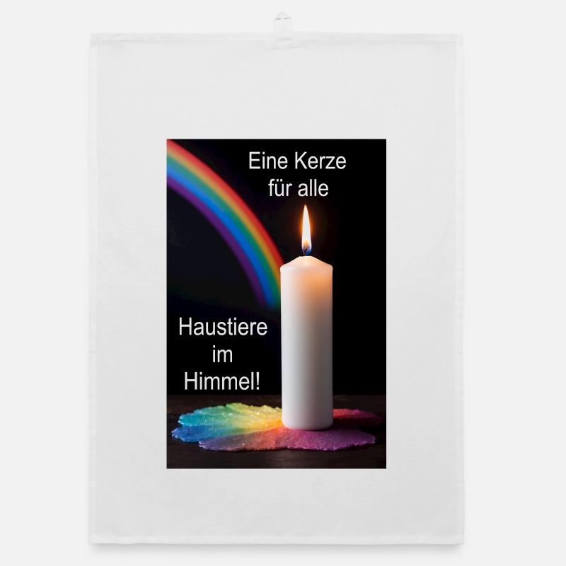 A candle for all pets in heaven Organic dish towel