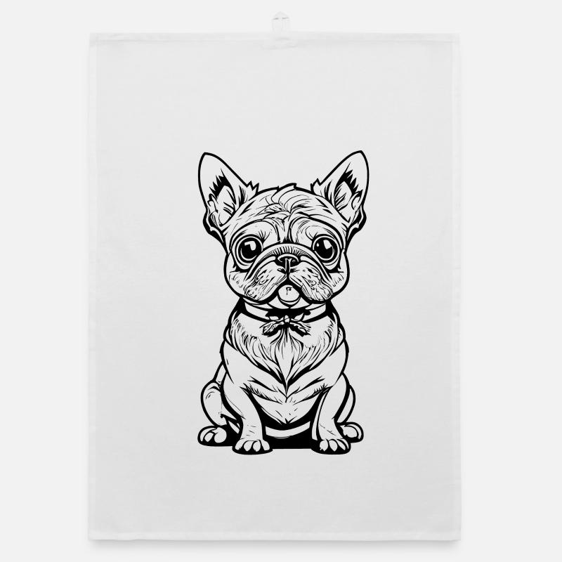 Süsser sitzender Hund Organic Geschirrtuch