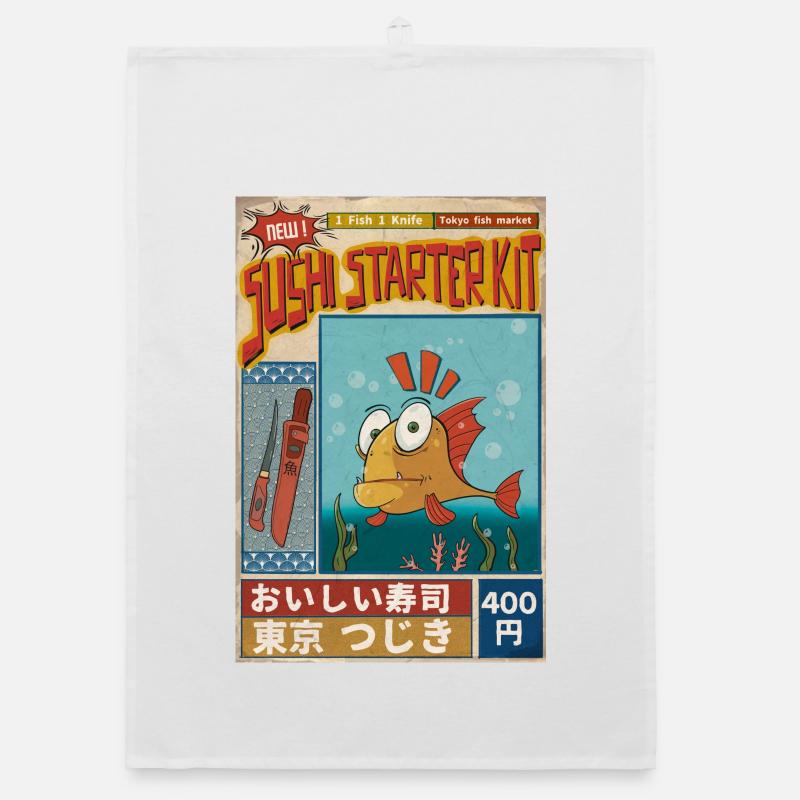 Sushi Starter Kit Poster Organic Geschirrtuch
