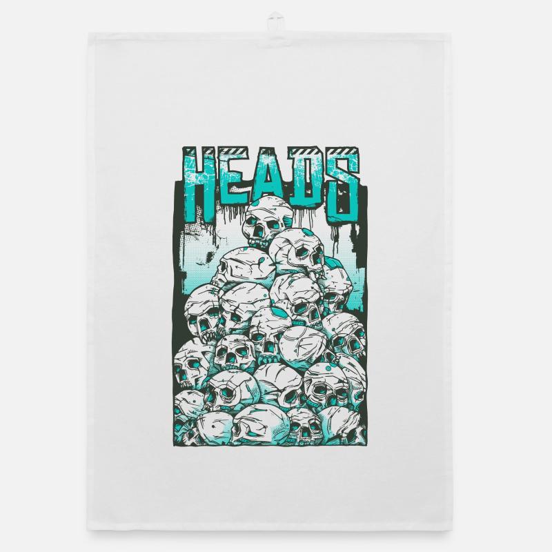 skulls Organic dish towel