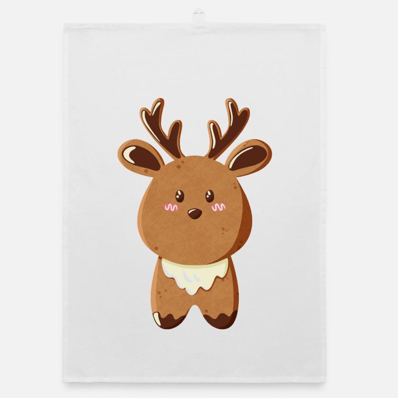Reindeer as a cookie Organic dish towel