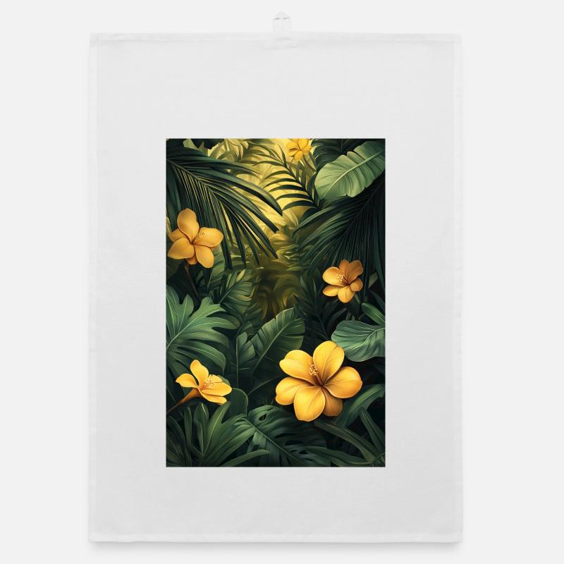 Fleurs tropicales dans la forêt feuillue Torchon bio