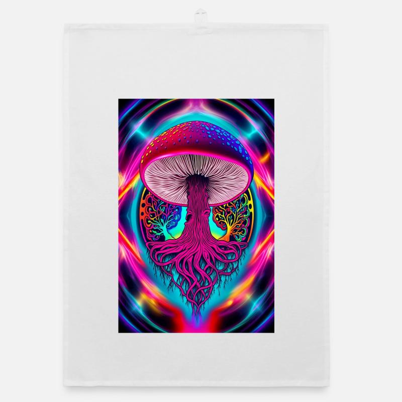 Psychedelic Mushroom Organic dish towel