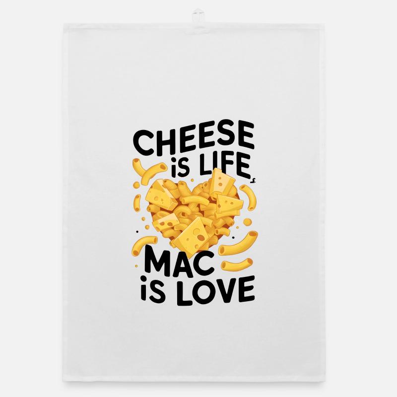 Le fromage, c’est la vie, le macaroni c’est l’amour Torchon bio