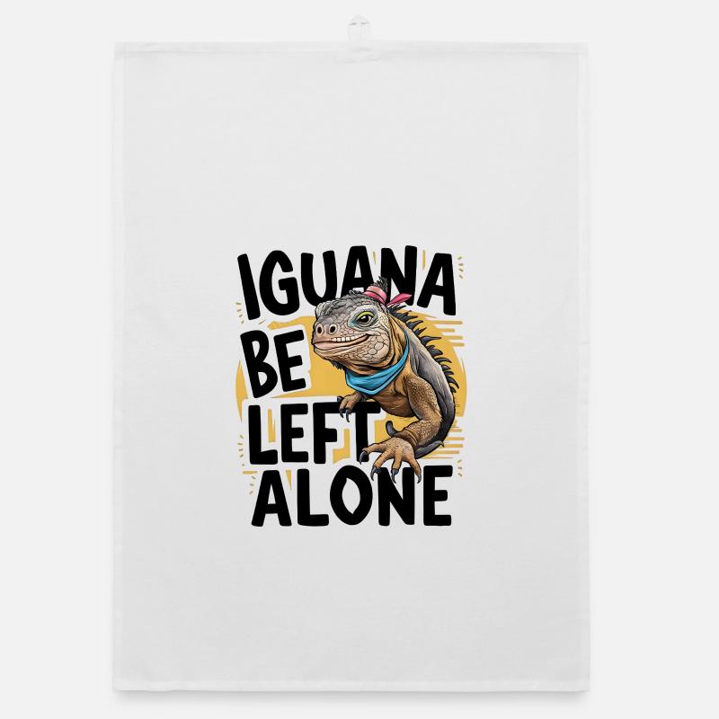 Iguana Be Left Alone Organic dish towel