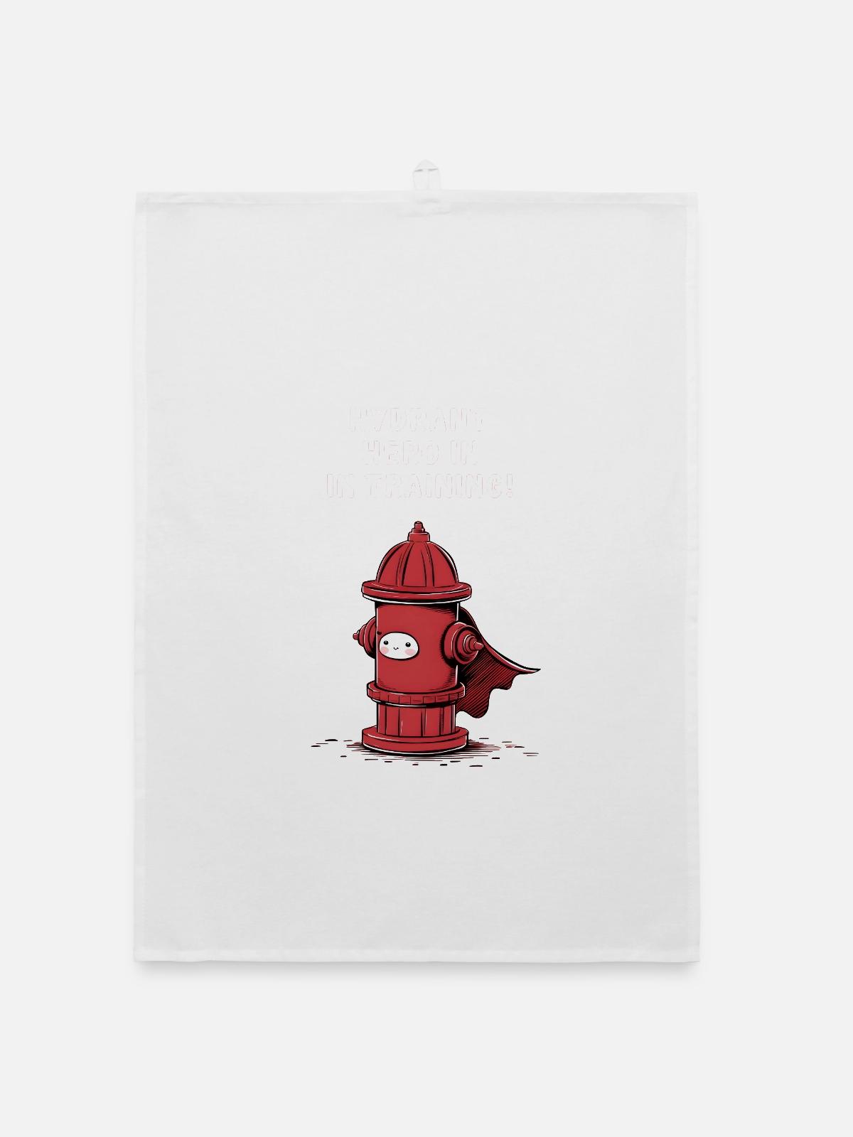 Hydrant Hero in Training - Organic Geschirrtuch - Weiß - Vorne