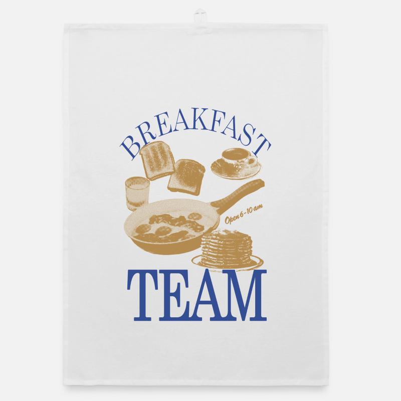 Breakfast Team – Retro Breakfast Motif Organic dish towel