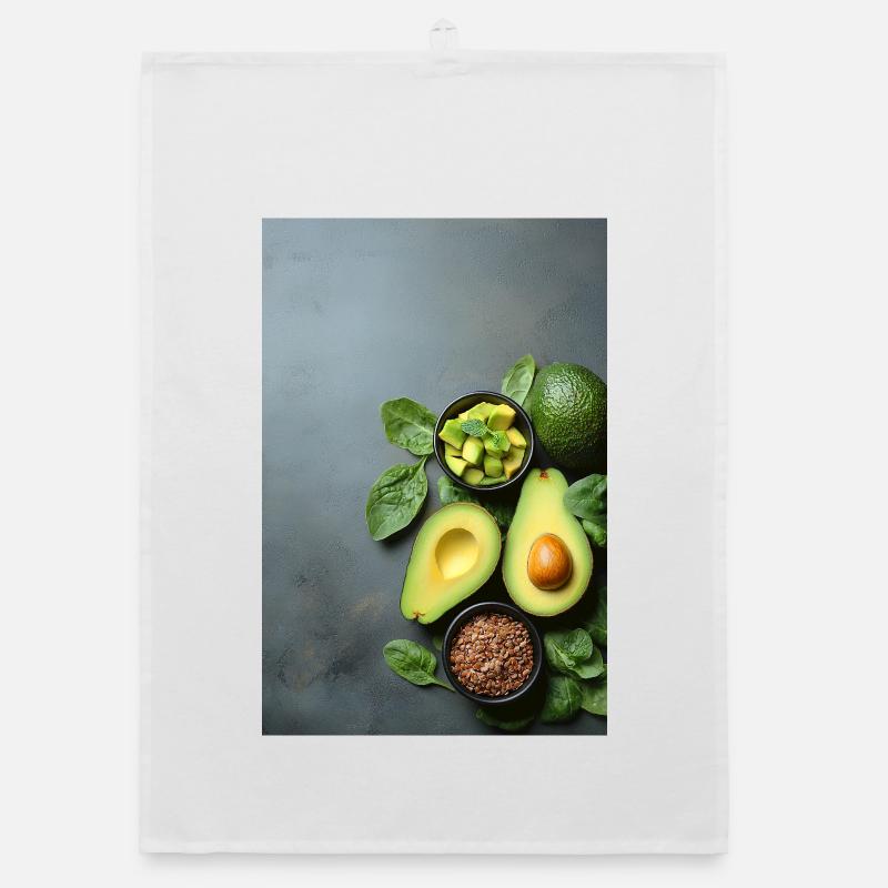 Avocado Spinach Anthracite Organic dish towel