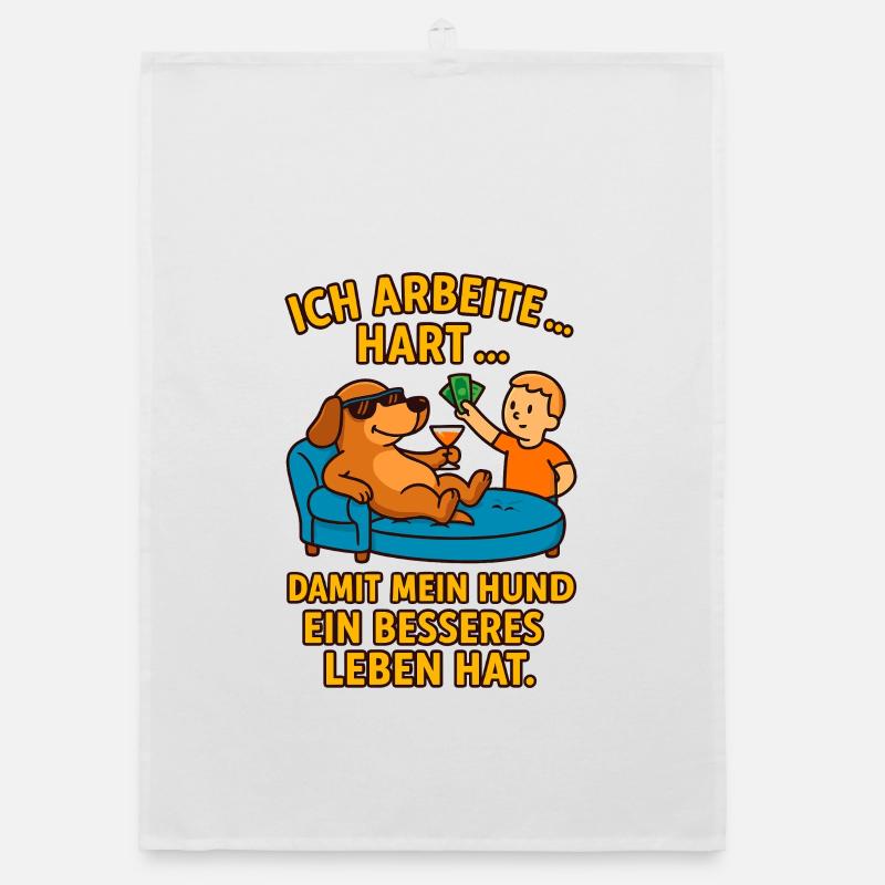 Dog love through hard work Organic dish towel