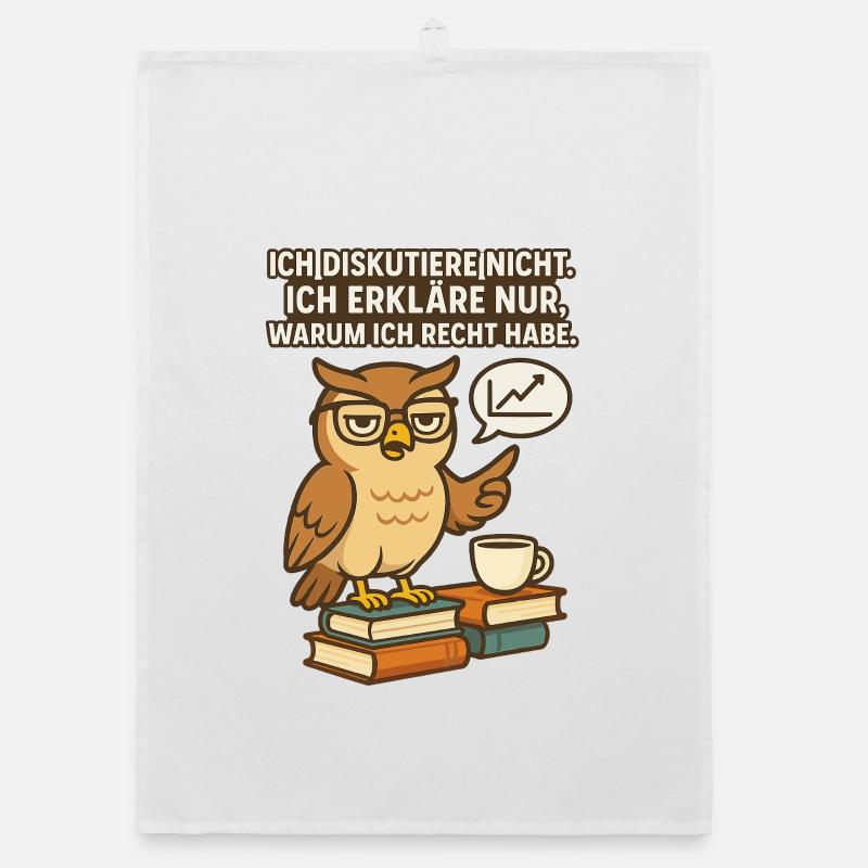 Weisheits Eule: Ich erkläre Recht Organic Geschirrtuch