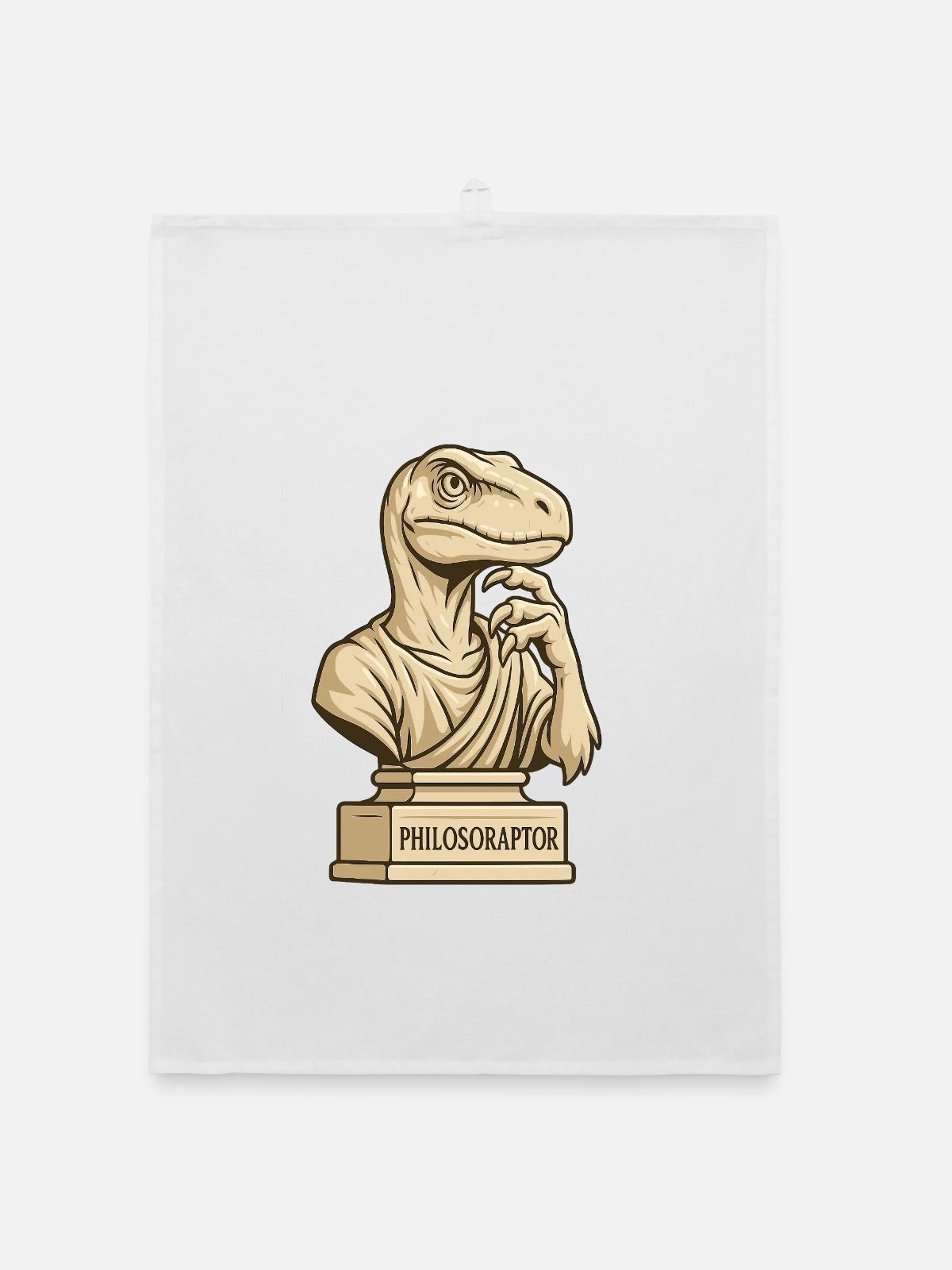 Philosoraptor - Torchon bio - blanc - Devant