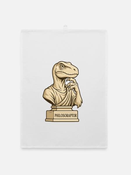 Philosoraptor - Organic Geschirrtuch - Weiß - Vorne