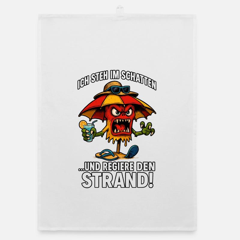 Shadow hero on the beach Organic dish towel
