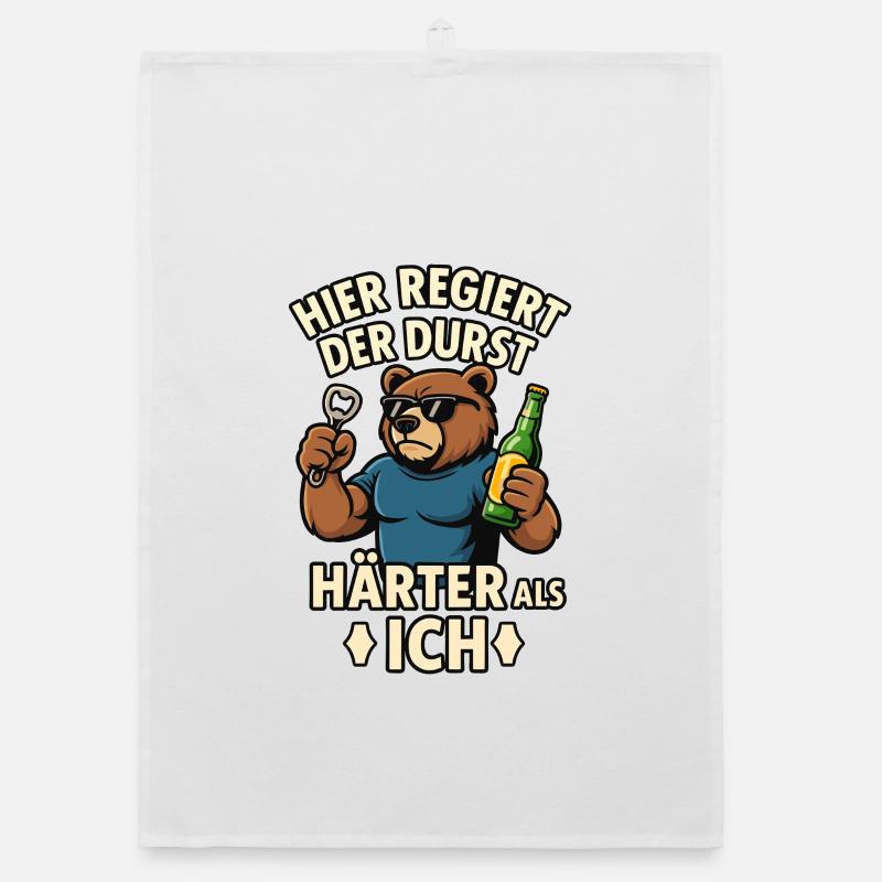Durstbär - Härter als ich Organic Geschirrtuch