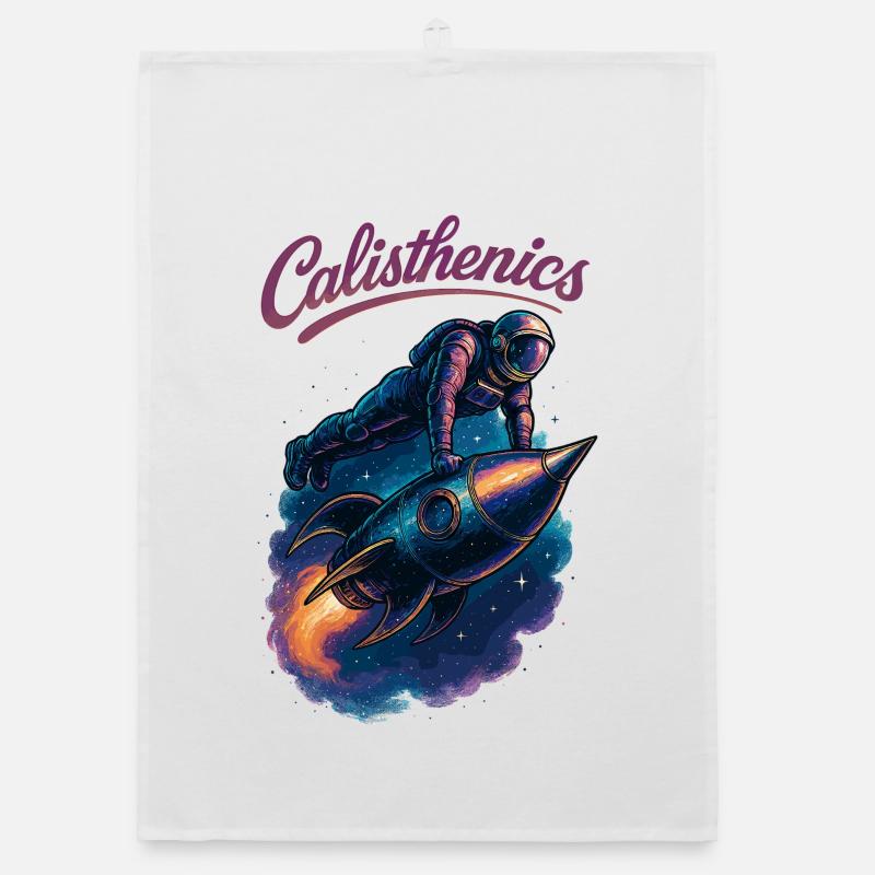 Gymnastique suédoise astronaute pompes fusée cadeau Torchon bio