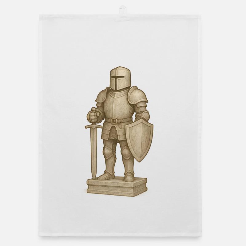 Ritterliche Samurai-Figur im Stone-Style Organic Geschirrtuch