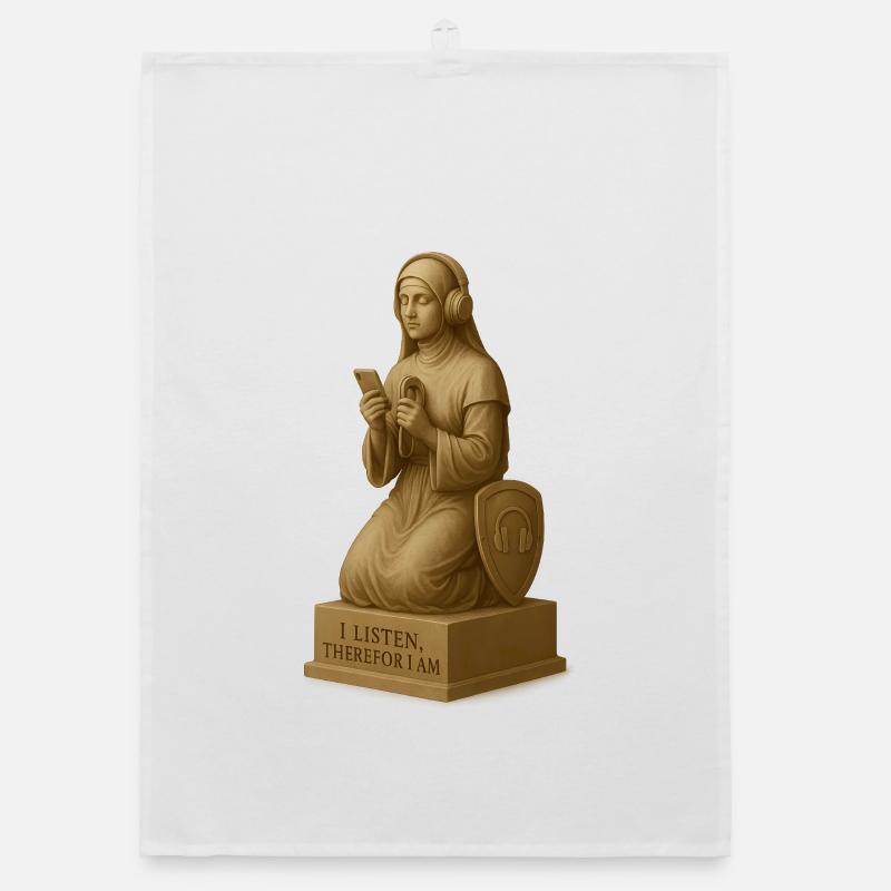 Meditative Hörergeist Skulptur Organic Geschirrtuch