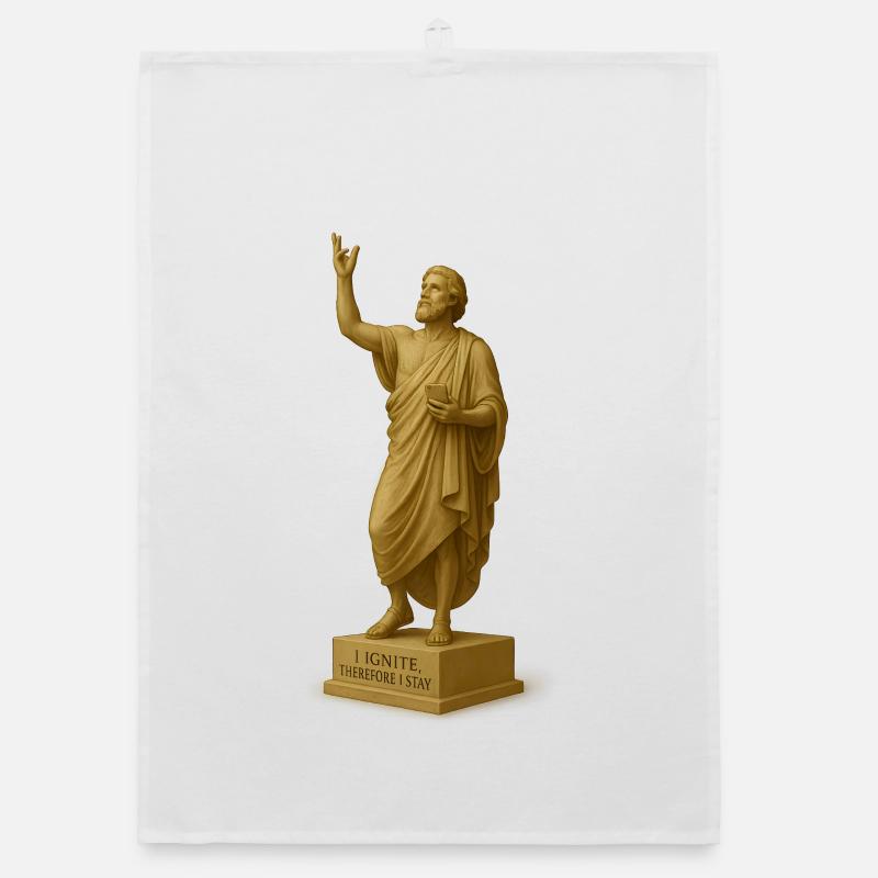 Religiöse Skulptur mit Message Organic Geschirrtuch