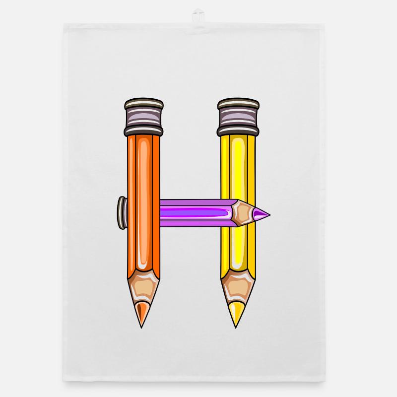 ANFANGSBUCHSTABE H SCHULKIND KINDERGARTEN Organic Geschirrtuch