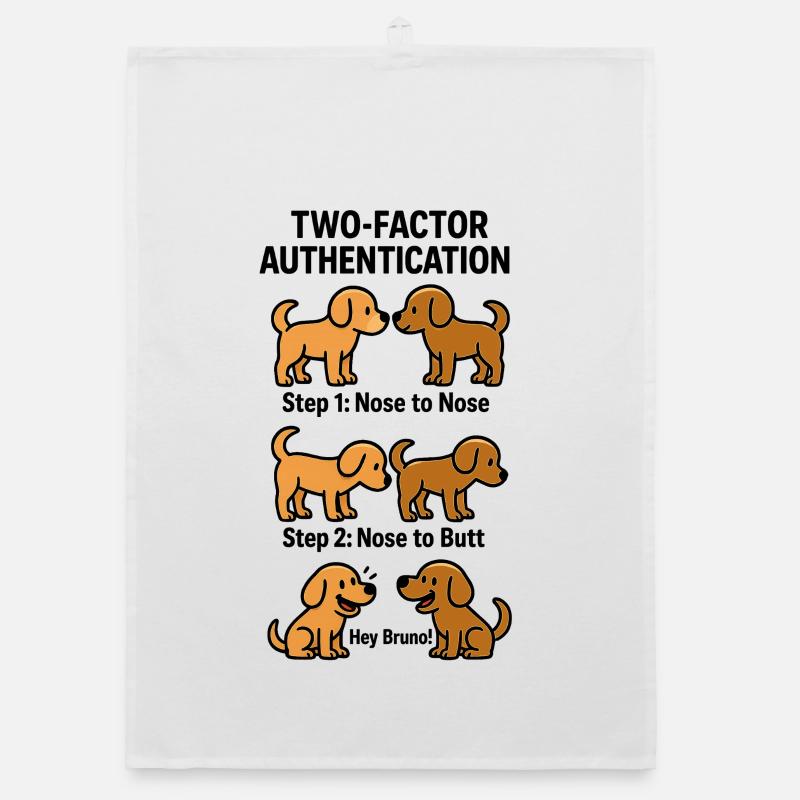 Two Factor Authentication Hunde Organic Geschirrtuch